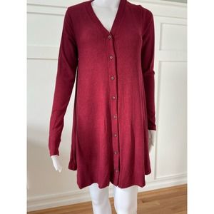 Lulus Ribbed Lightweight Sweater Ruby Red Dress XS* Stylish Cardigan WD39